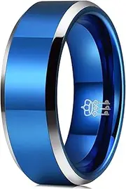 [Three Keys Jewelry] Arrow Tungsten Meteorite Rings Unisex 6mm 8mm Silver Viking Bands for Men Women