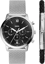 [FOSSIL] Men's Silver Stainless Steel Neutra Analogue Watch, 44mm