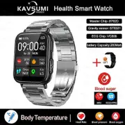 New Blood Sugar Smartwatch Men 1.91 inch 365*400 HD Screen ECG+PPG Smart Watch Monitoring Non-invasive Blood Glucose Watch Silver Steel