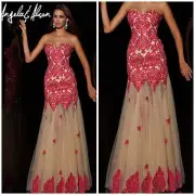 NWT ANGELA AND ALISON 51065 MARMAID LACE FUCHSIA/NUDE $678 AUTENTIC LOW PRICE