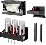 Iron Forge Tools Mechanics 5 Piece Magnetic Tool Box Accessories - Metal Organizer Wall Mount for Enclosed Utility Trailer & Garage Organization - Shelf Style Cargo Van Shelving, Service Truck Cabinet