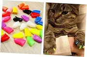 TOYANDONA 20 Pcs Cat Claw Caps Pet Paws Claw Covers for Cats Grey