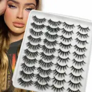 20Pairs Mix False Eyelashes Faux Mink Extension Wispy Cross Natural Eye Lashes 。