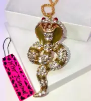 BETSEY JOHNSON "CODENAME: COPPER COBRA!" BEAUTIFUL RHINESTONE COBRA NECKLACE NEW