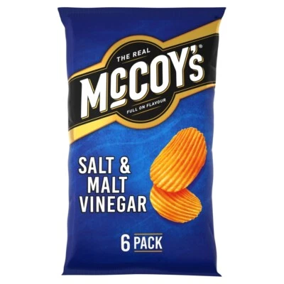 McCoy's Salt and Malt Vinegar Flavour Crisp 24 x 25g - NEW STOCK