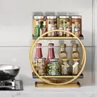 Black Gold Circular Bathroom Bracket Cosmetics Shelf Makeup Organizer Bedroom