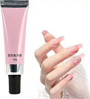 Solid Nail Glue Gel - 30g Clear Solid Nail Tips Gel - Acrylic Nail Glue, UV Gel Glue, Press on Nail Adhesive, Super Strong, Soft Gel Nail Glue for Acrylic Nails