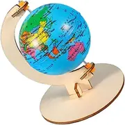 Diy Wooden Earth Globe Educational Craft Globe for Classroom Interactive Geography Learning Decorative Ornament for Home Office Inspires Curiosity and Fun