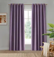 Byron Matte Velvet Curtains, Twin Pack (Lilac) - 180x223cm