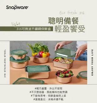 【美國康寧 Snapware 】Eco Fresh 可微波316不鏽鋼圓形保鮮盒720ML (5.5折)