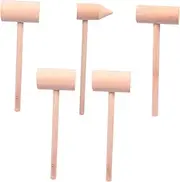 BESPORTBLE Mini Wooden Hammer Set for - 5pcs Small Educational Hammers - Perfect for Craft and Play Ideal for Boys and Safe and Fun Pounding Tools