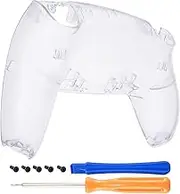 eXtremeRate Clear Custom Back Bottom Shell Compatible with ps5 Controller, Replacement Back Shell Cover Compatible with ps5 Controller