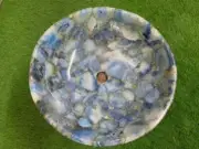 Agate Stone Sink, Bathroom Vessel Sink, Kitchen Sink Bowl, Blue Pedestal Sink