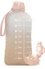 AQUAFIT 1 Gallon Water Bottle Time Marker Straw & Chug Lid BPA Free Big Nude