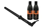 Cabello Tapered Curling Iron + Shampoo & Conditioner 'Keep Me Hot'