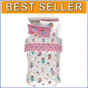 Enchanting 5-Piece Twin Size Kids Bedding Set - Reversible Comforter & Sheets