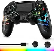 Kujian Wireless Controller for PS4, LED Controller with USB-C Charging, Touchpad, Dual Motors, 6-Axis Gyro, 3.5mm Audio Jack, Compatible with PS4/Pro/Slim/PS3, PC, iPad, iPhone, Steam, Android, macOS