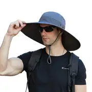 Super Wide Brim Bucket Hat UPF50+ Waterproof Sun Hat for One Size C05-grey