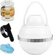 Rppiup Bath Filter, 8 Stage Bath Filter Ball, Bath Water Filter for Tub, Removes Contaminants, Portable Bath Tub Water Filter with Shampoo Brush and Velcro Cable Ties, for Healthier Skin & Hair
