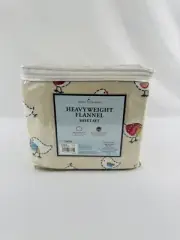NEW Birds Twin Bed Sheet Set Heavyweight Flannel 100% Cotton Kohls Super cute!