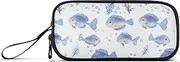 Large Capacity Pencil Organizer Case Kids Case With Pencil Kindergarten with Handle Cute Winter Flounder Fishes