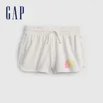 GAP 女童裝 清爽印花運動短褲-白色(682695)