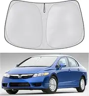 Windshield Sun Shade for Honda Civic 2006-2011 Front Window Sun Visor Protector Honda Civic Accessories Foldable Sunshade Blocks UV Rays Keeps Your Car Cooler