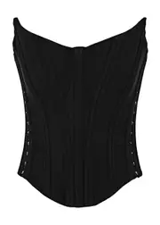 Mugler Lace-up Twill Corset top - Black - 38 (UK10 / S) 38 (UK10 / S)