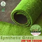 10SQM 2X5M Artificial Grass Synthetic Fake Turf 15mm Olive Green Plastic Lawn AU