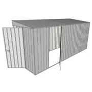 Build-a-Shed 1.5 x 4.5 x 2.0m Tunnel Shed Tunnel Hinged Door +1 Hinged Side Door - Zinc