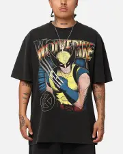 [GOAT CREW] Goat Crew Marvel X-men Wolverine Heavy T-shirt Vintage Black - Size L L Vintage Black