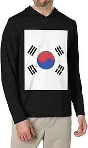 [JEJEA] Flag of Republic of Korea print Men's Shirts Long Sleeve Hoodies Fashion Tee Shirts,Causal Fit No Buttons T-Shirts