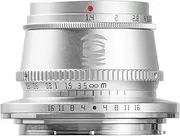 TT Artisan 35 mm F1.4 APS-C Object Connection Fuji X Mount Silver Wide Angle Lens with Manual Focus