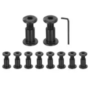 10Sets M6x16mm Hex Drive Socket Cap Bolt M6x15mm Nuts with Hex Wrench Black