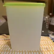Tupperware Medium Deep Freezer Square Round Set Of 2 With Light Green Lids
