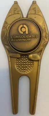 Vintage Golf Divot Tool Consolidated Aluminum ￼Corporation Logo 1989 Bronze