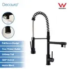 Decaura Tall Kitchen Tap Pull Down Matte Black Two Water Outlet Spray Head