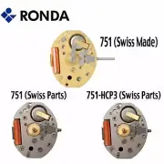 Harley Ronda 751 Quartz Watch Movement, 2 Hands (Swiss Parts & Swiss Made)