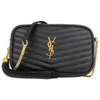 在飛比找森森購物網優惠-YSL SAINT LAURENT V字縫線魚子醬牛皮金屬L