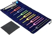 Solfeggio Tuning Fork Set for Healing, Vibration, Sound Therapy, 9 PCS Color Tuning Forks for with 2 PCS Silicone Hammers, Storage Bag(174Hz, 285Hz, 396Hz, 417Hz, 528Hz, 639Hz, 741Hz, 852Hz, 963Hz)