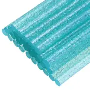Mini Hot Glue Sticks for Glue Gun 4-inch x 0.28-inch Glitter Clear Blue 30Pcs