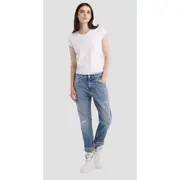 Replay Womens Boy Fit Jeans Marty Vaqueros Broken Edge Pants Blue