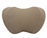 Car Seat Head Neck Rest Massage Auto Pillow Space Memory Neck Headrest Car Vehicular Pillow Seat Headrest Accessories Beige