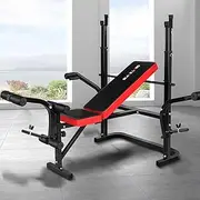 BLACK LORD Adjustable Weight Bench Press with Barbell Rack, 8-in-1 Multi-Station Home Gym System with FID, Fitness Strength Training Equipment Exercise Bench for Full-Body Workout, 250kg Capacity