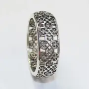 New Authentic Pandora Ring Intricate Lattice 190955CZ Multiple SZ W Suede Pouch