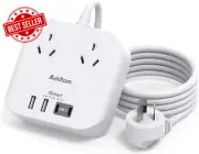 Power Board w/ USB C 2 AC Outlets 4 USB Ports 1.2M Cord Travel Home Office Use