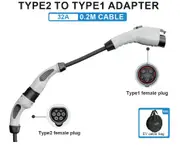 Type2 To Type1 Cable Electric Vehicle Charger Adapter 16A 32A Charging Cable Portable Electric Vehicle Charger Plug 32A 0.2m