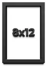 8x12 Shadow Box Frame Black | 1 inches Deep Real Wood Contemporary Shadowbox Dis