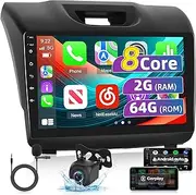 EKAT Car Radio for Isuzu D-MAX 2015-2018 MU-X 2015-2017 with Wireless Carplay & Android Auto - 8 Core Android 13 2+64G - 9 Inch Touchscreen Radio with WiFi & 32EQ DSP + AHD Rear View Camera