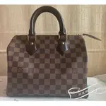 二手精品 LV SPEEDY 25 手袋 手提包 波士頓包 枕頭包 斜背包 棕色棋盤格 N41368 實拍+實拍